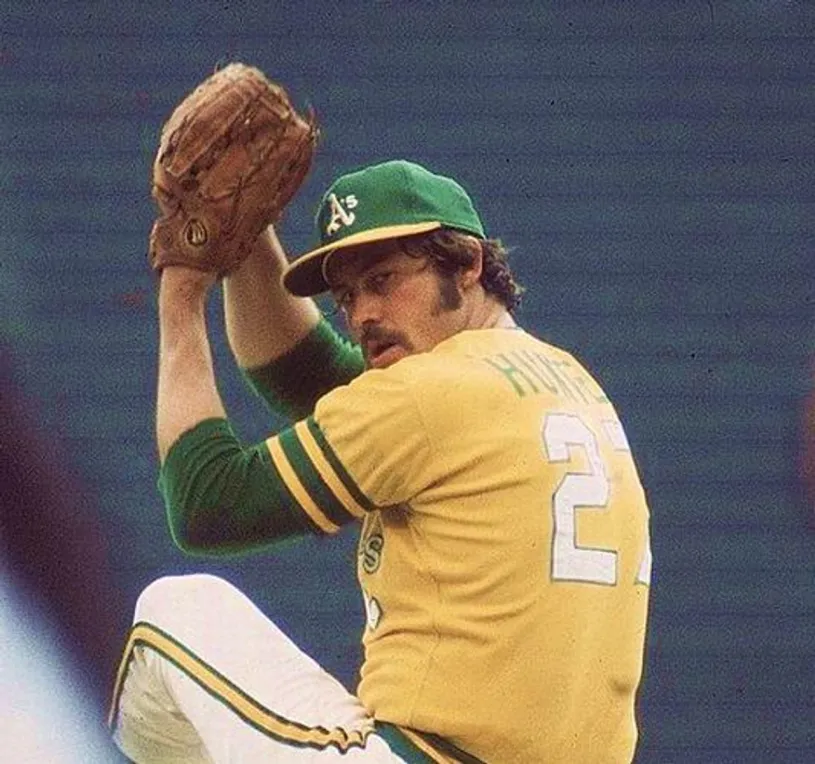 JIM “CATFISH” HUNTER Oakland Athletics 1972 Majestic Cooperstown Baseball Jersey 