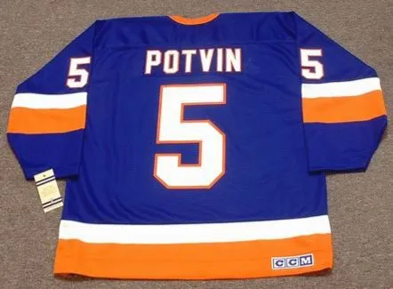 DENIS POTVIN New York Islanders 1982 Away CCM Vintage Throwback NHL Hockey Jersey 